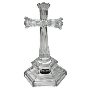 Crystal D'Arques Lead Crystal Cross Figurine Pedestal Religious 7" Tall USA
